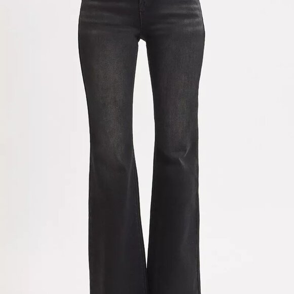 RISEN Full Size High Rise Flare Raw Cut Hem Jeans Plus Size - Picture 3 of 6